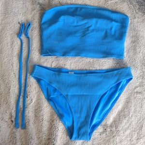 Aerie light blue ribbed swimsuit